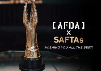 To all the AFDA students, staff and alumni nominated for the SAFTAs – Wishing you all the Best