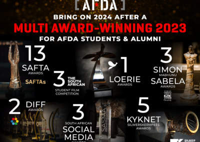 Bring on 2024 after a multi award-winning 2023 for AFDA students and alumni